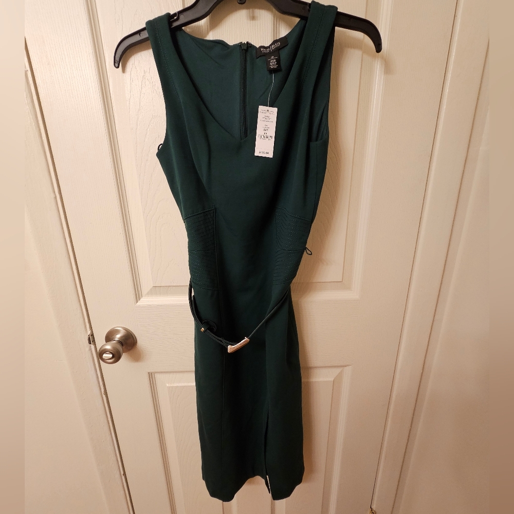 NWT White House Black Market green dress, size 00